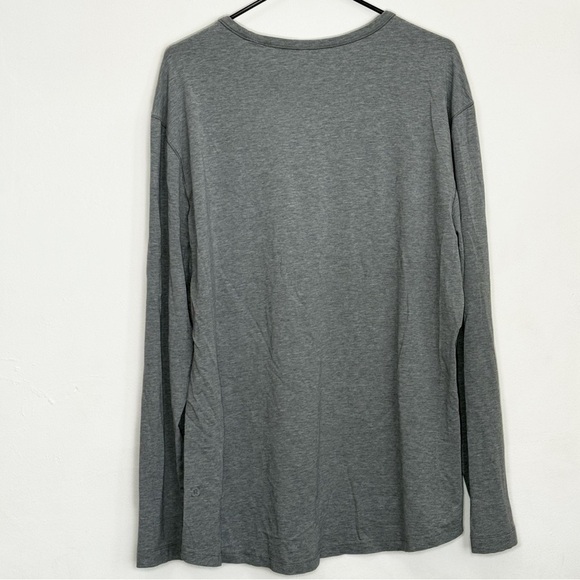 Lululemon Mens Soft Jersey Long-Sleeve Crewneck Shirt, Heathered Gray size L - Picture 2 of 3